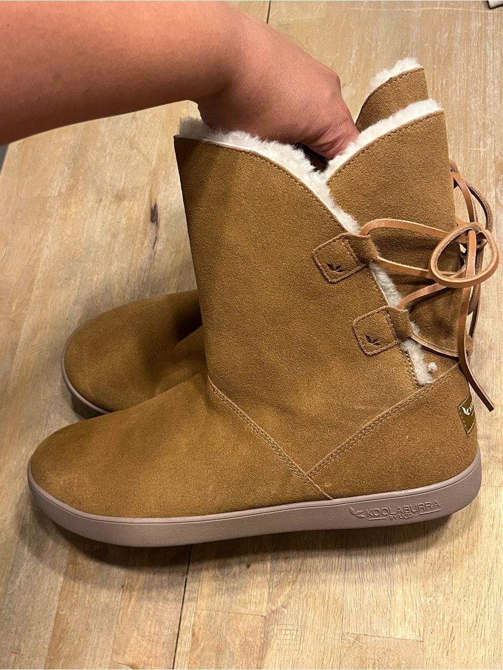 Koolaburra Women 's Tan Suede Shearling-Lined Boo’s tan